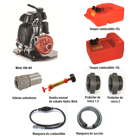 Portable fire pump Wick 100-4H 4